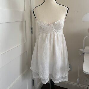 White babydoll mini dress size small brand unkown